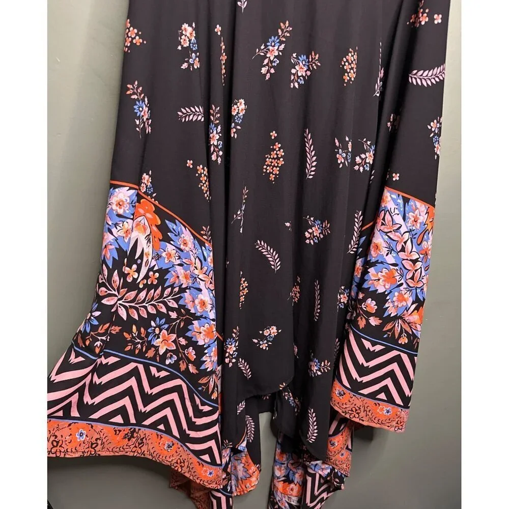 Express Women’s Size M Babydoll Dress Floral Aztec Y2K Retro Cottagecore Vtg